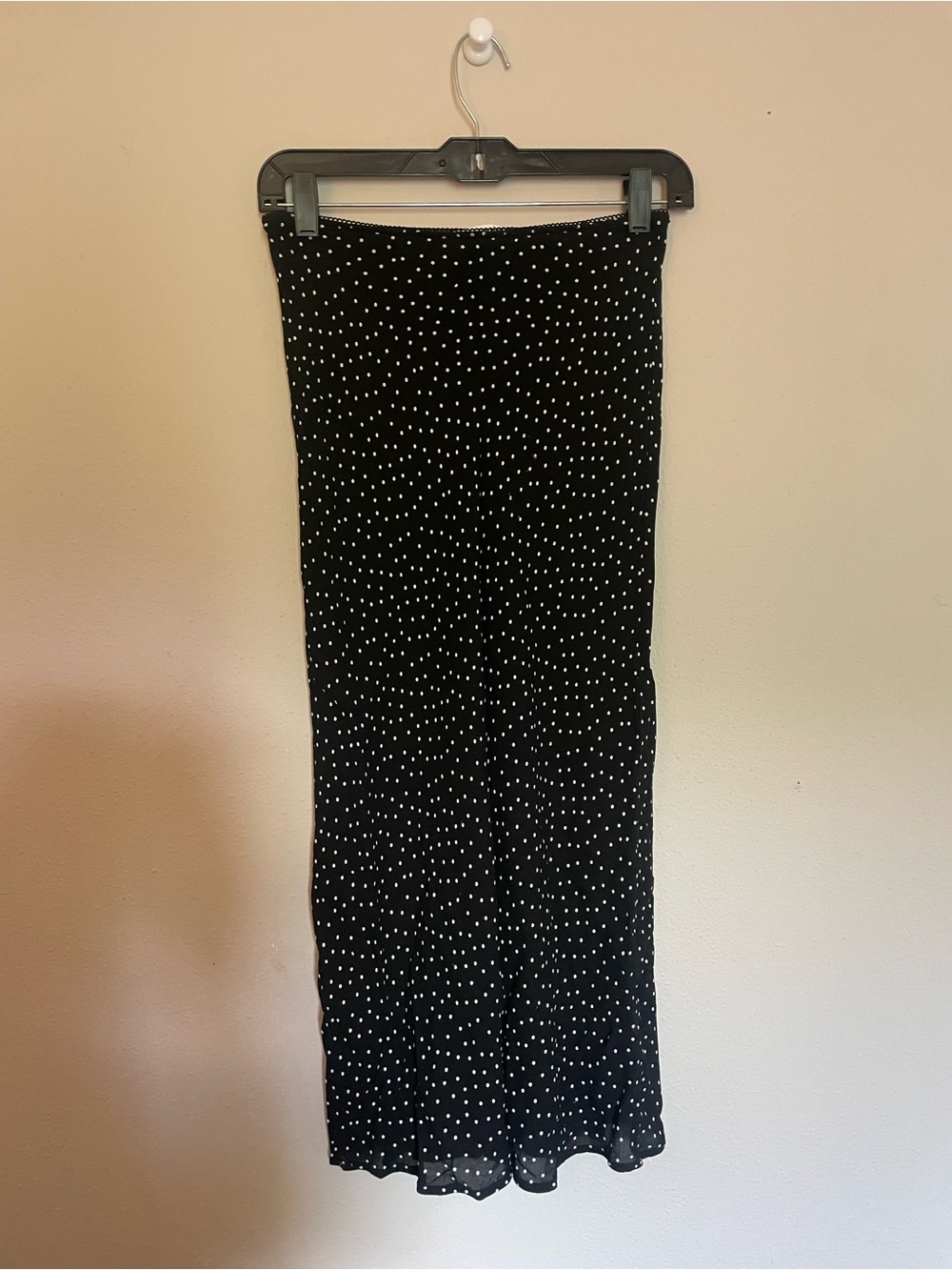 Reformation Layla Black Maxi Skirt with White Polka Dots - Picture 2 of 3